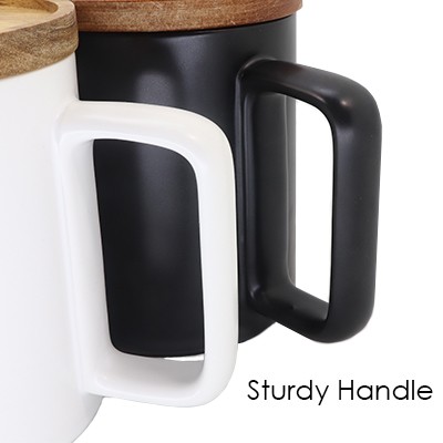 Ceramic Mug with wooden lid (450ml) JRCM005