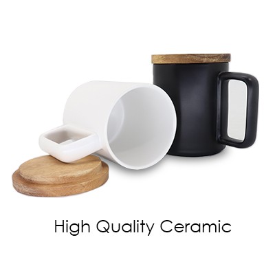 Ceramic Mug with wooden lid (450ml) JRCM005