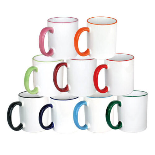 11oz Sublimation Ceramic Color Rim Mug