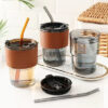 Glass Mug with PU Sleeve (400ml)