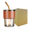 Glass Mug with PU Sleeve (400ml)